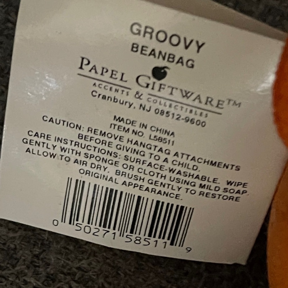 PAPEL GIFTWARES & COLLECTABLES GROOVY BEANBAG Orange Bear VINTAGE - Picture 8 of 13
